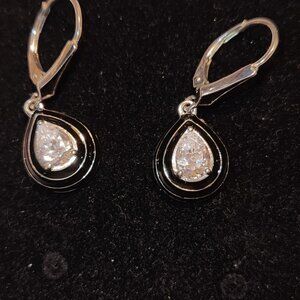 Monochrome Tear Shaped Earrings